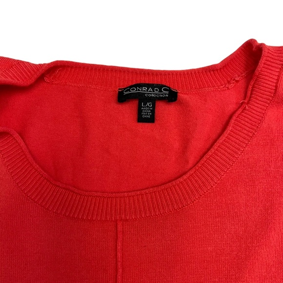 Conrad C Orange Round Neck Long Sleeve Sweater Size L - Picture 7 of 10